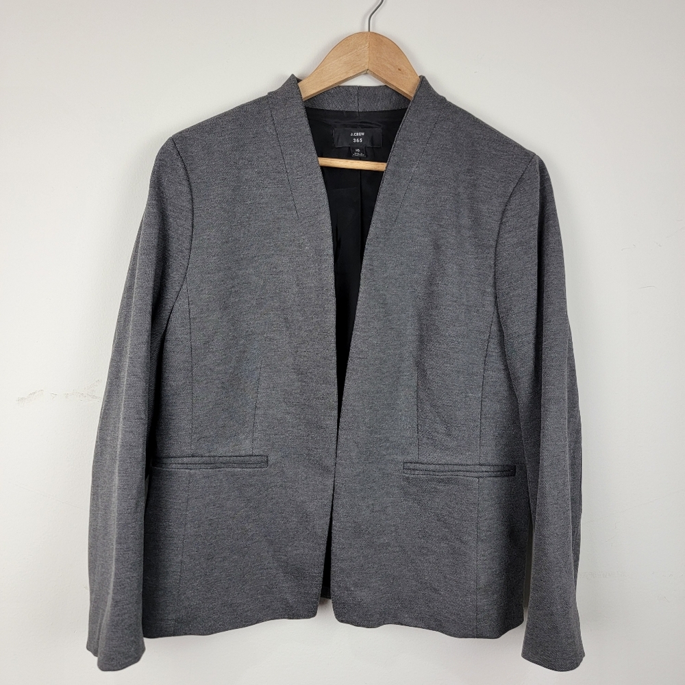 J. Crew Gray Open Front Blazer